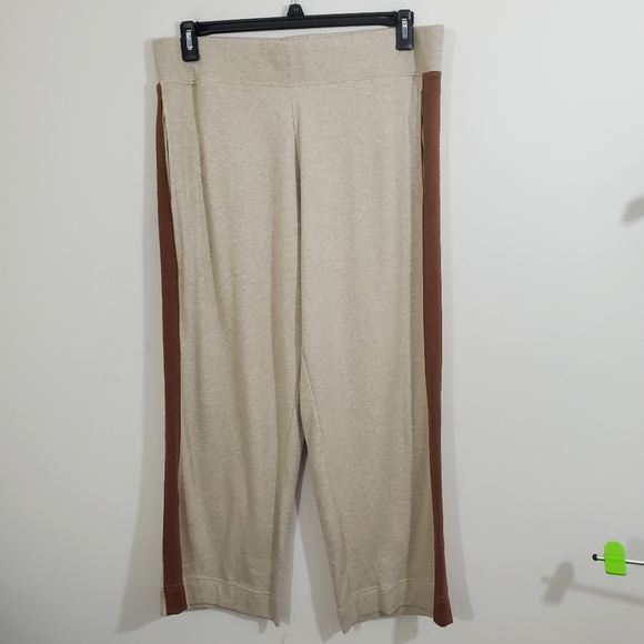 PACT Organic Cotton Pants Pull On Tan Brown Side Stripe Comfy Lounge Size XL - Picture 4 of 9